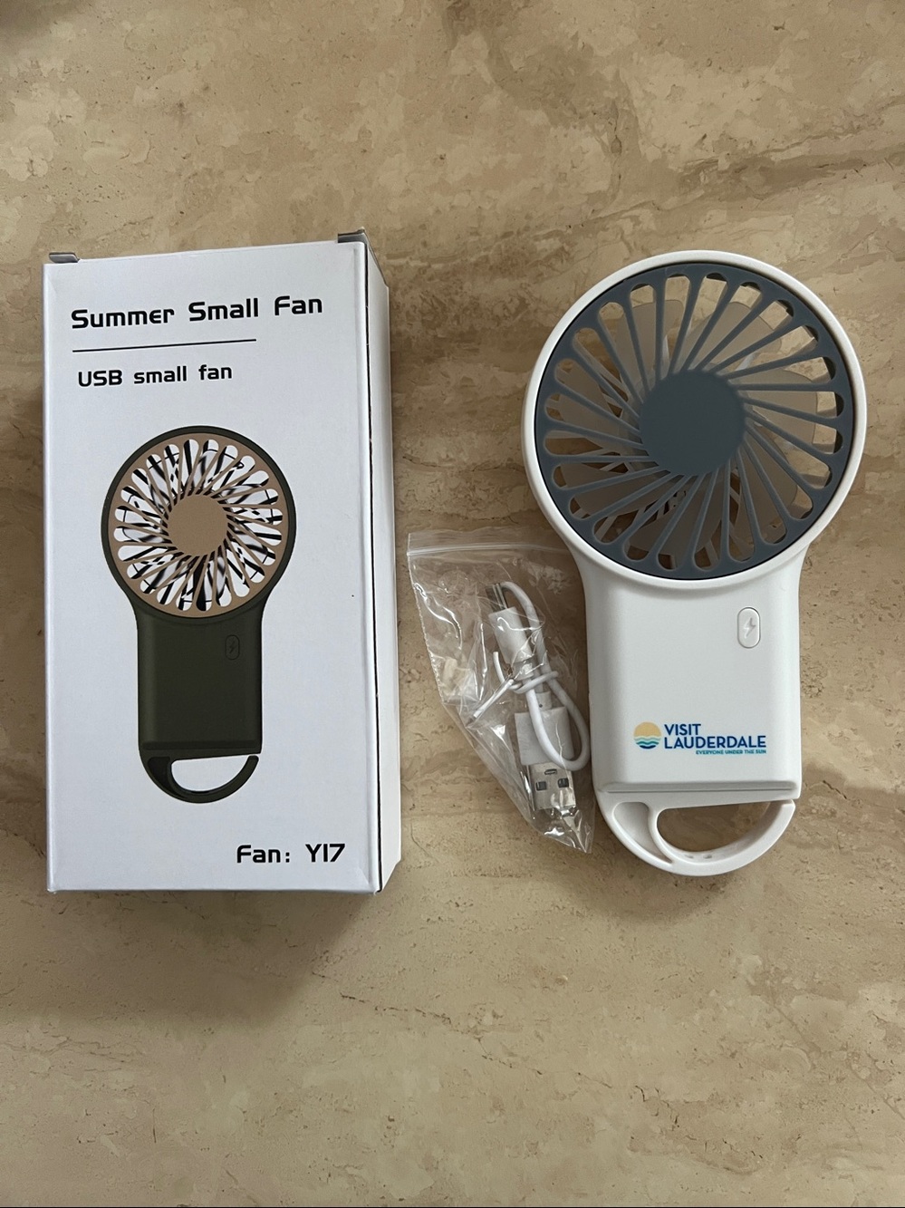 Visit Lauderdale Y17 USB Small Handheld Fan NWT!